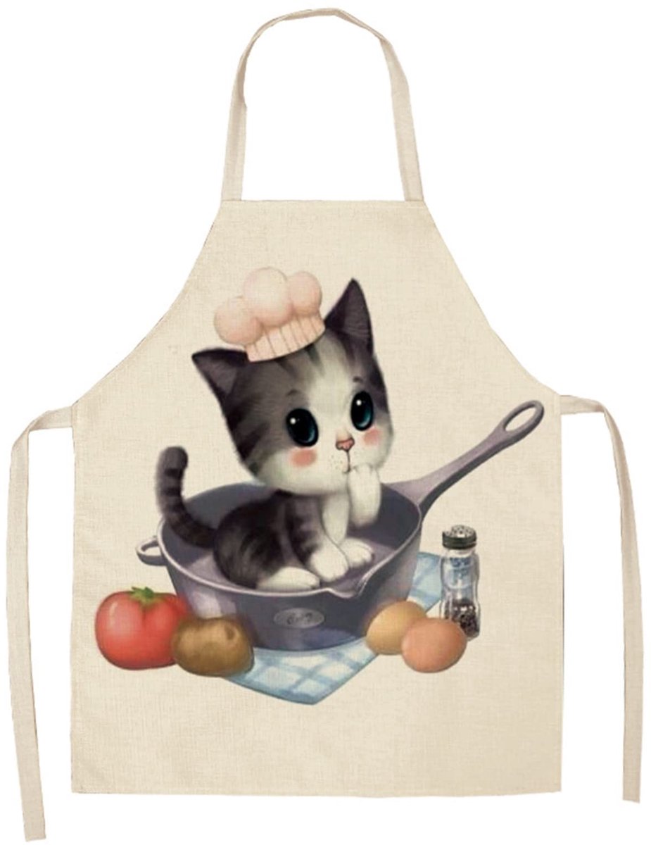 Omgoods - Waterdicht en Verstelbaar Keuken Schort - Unisex Kook Schort in Wit