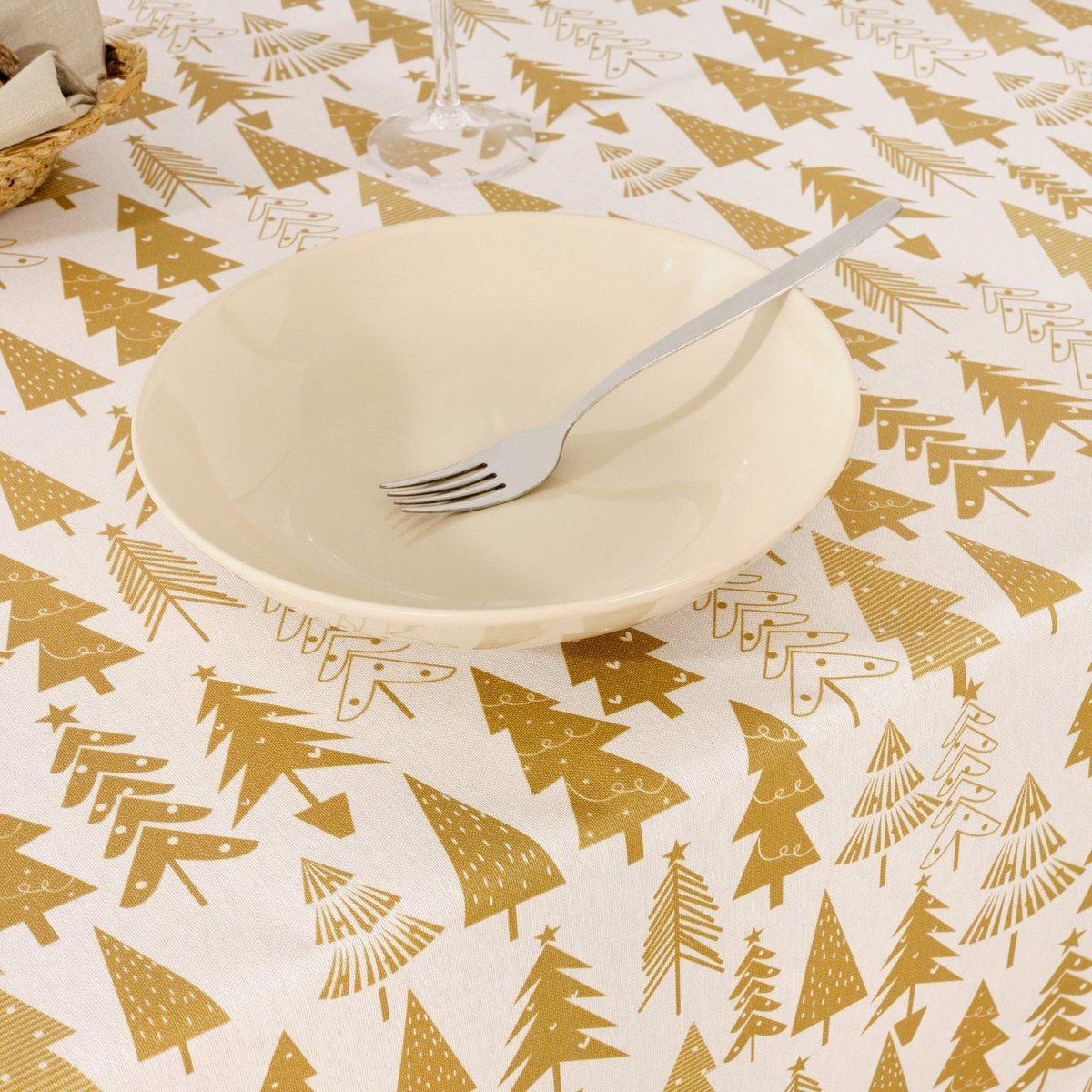 Omgoods - Kerst Tafelkleed 200 x 140 cm, 100% Katoen, Vlekbestendig