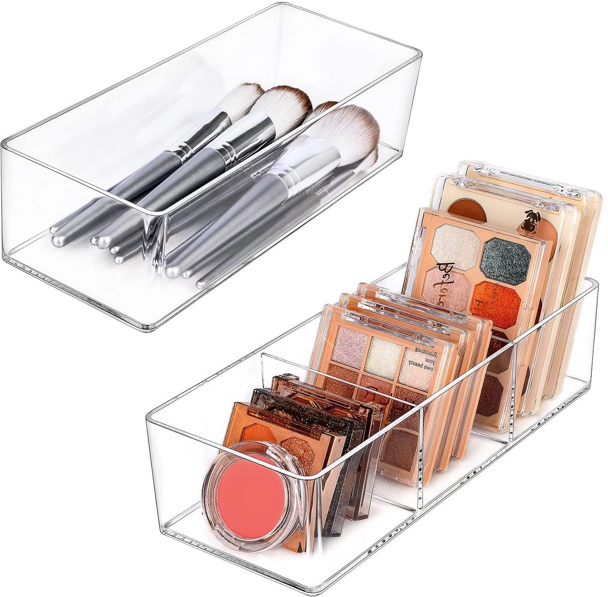 Omgoods- Lade Organizer - Acryl Make-up Organizer - 1/3 Compartimenten - Cosmetische Opslag - Sieraden Display - Compact Formaat 22,99 x 9,5 x 6 cm