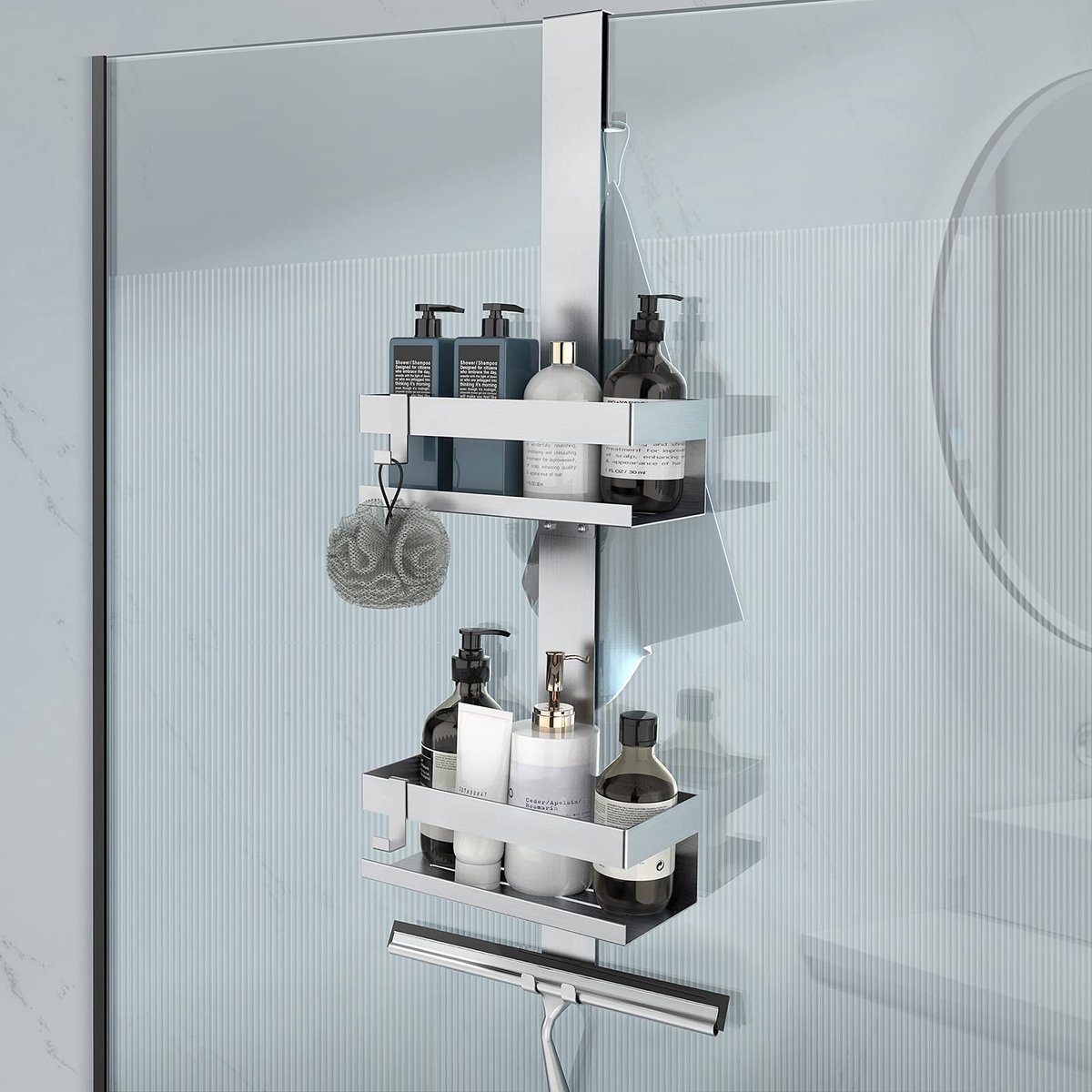 Omgoods - Doucherack voor 12mm Frameloze Glazen Deuren, RVS