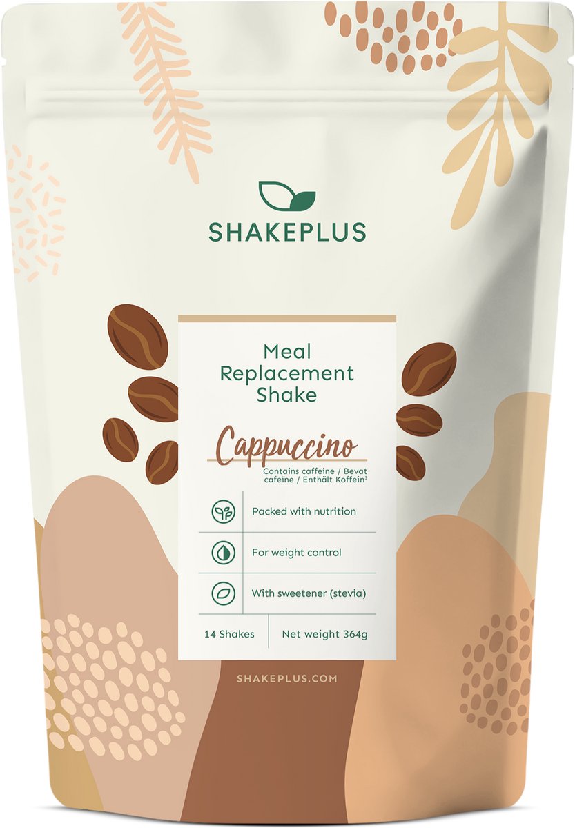 Shakeplus Maaltijdvervanger Shake - Afvallen met Shakes - 14 Shakes - Cappuccino