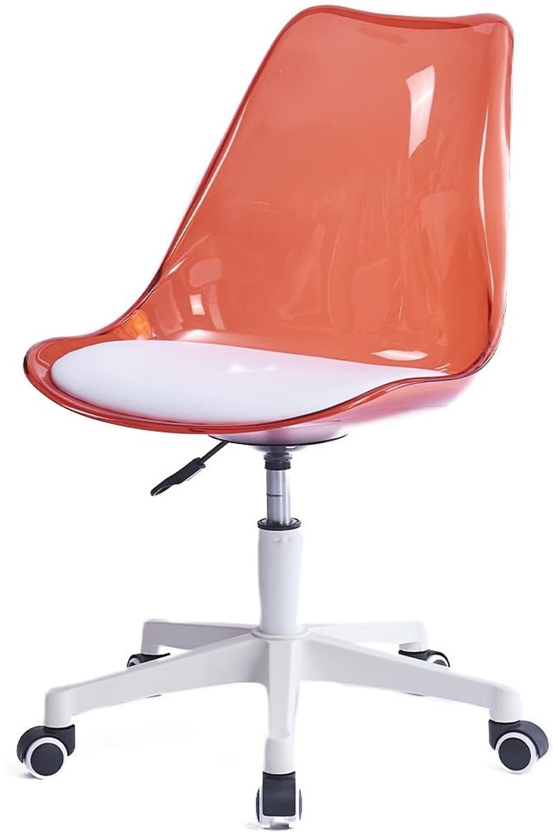 Omgoods - Ergonomische Bureaustoel met 5 Zwenkwielen en Transparante Rugleuning