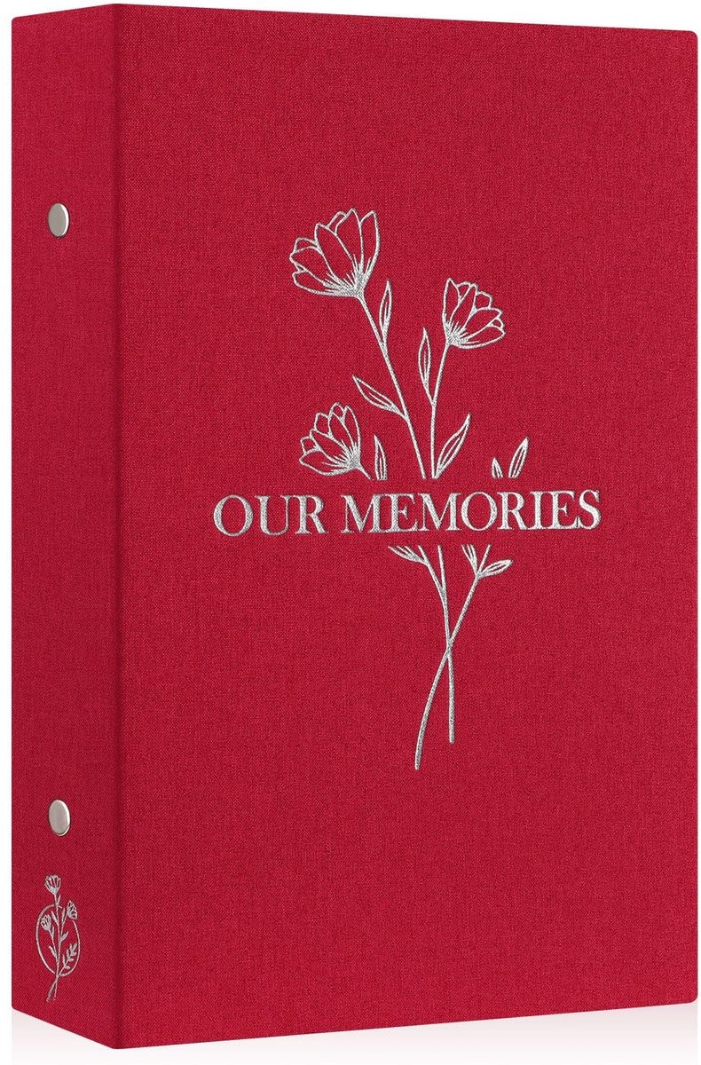 Omgoods- Fotoalbum 10x15 cm - 300 Foto's - Insteekalbum - Linnen Omslag - Waterdicht - Luxe Zilveren Print - Fotoboek