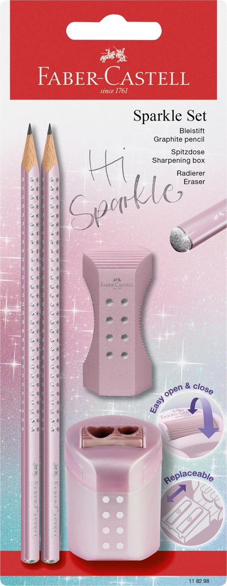 Omgoods - Potlodenset Sparkle met Puntenslijper en Gum