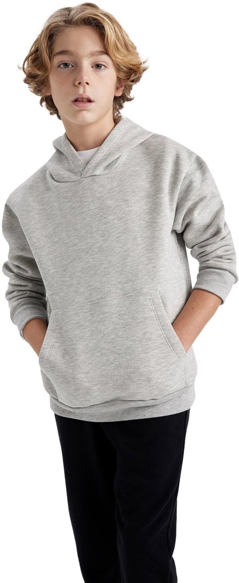 Omgoods - Jongens Hooded Sweatshirt in Gemengd Grijs
