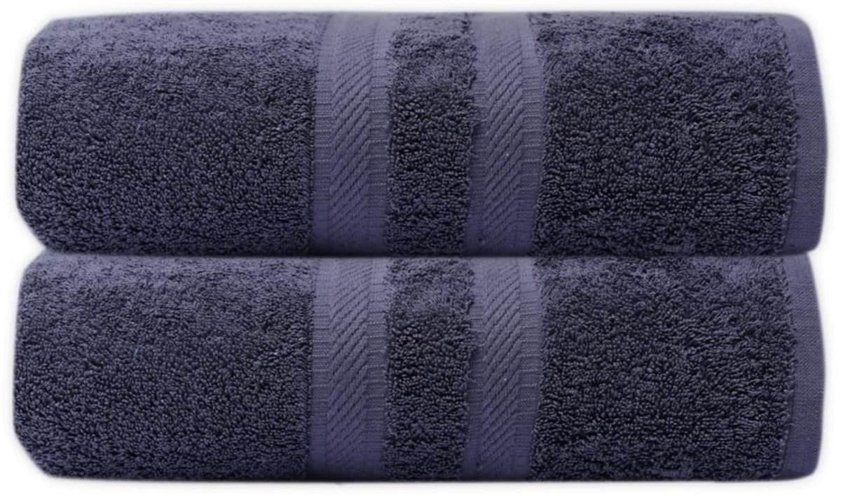 Omgoods - Extra Grote Jumbo Badhanddoek 90 x 150 cm - 100% Egyptisch Katoen (Charcoal, 2 stuks)