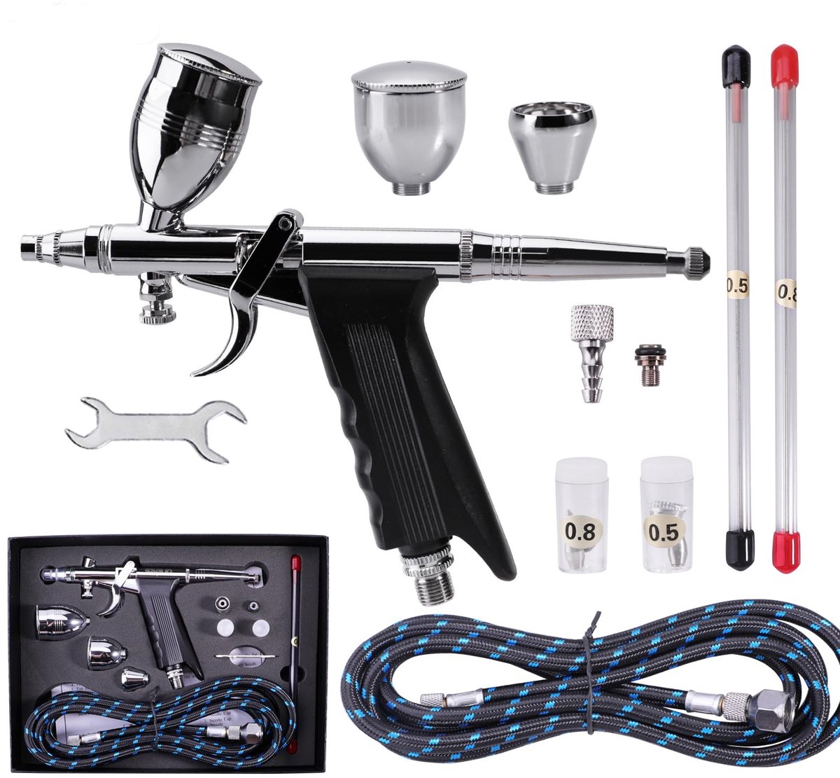 Omgoods - Airbrush Kit met 0.3mm Pen en Extra Naalden voor Creatieve Projecten