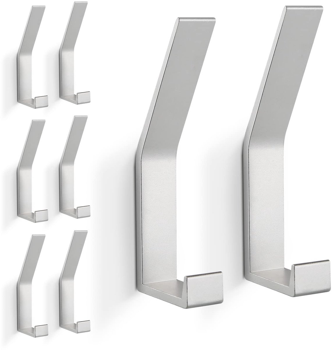 Omgoods - Set van 8 Moderne Jassenhaken met Dubbele Haak