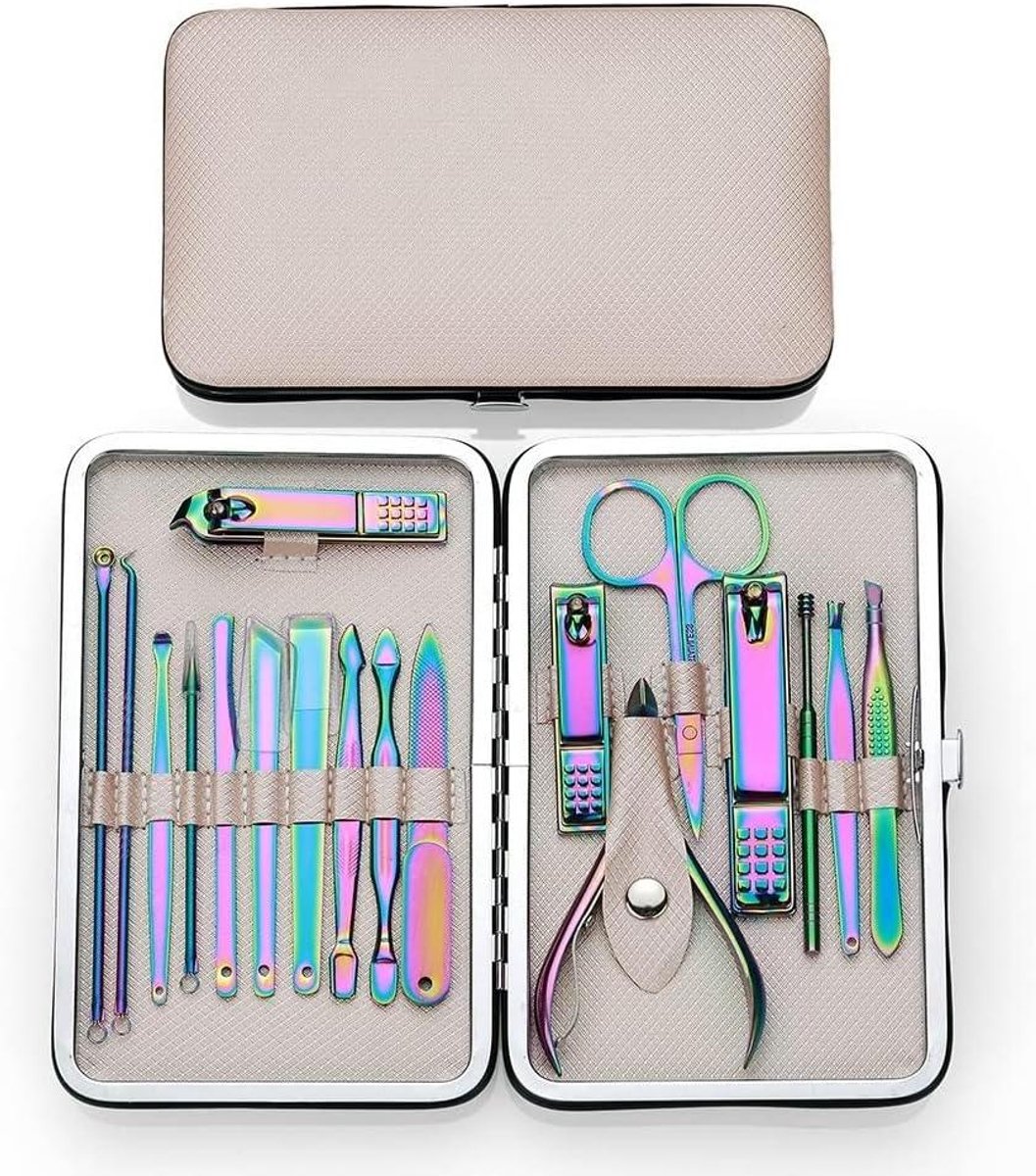 Nagelknipper Set - Manicure Gereedschap - Persoonlijke Verzorging - 18-Delig - Draagbaar - Multicolor