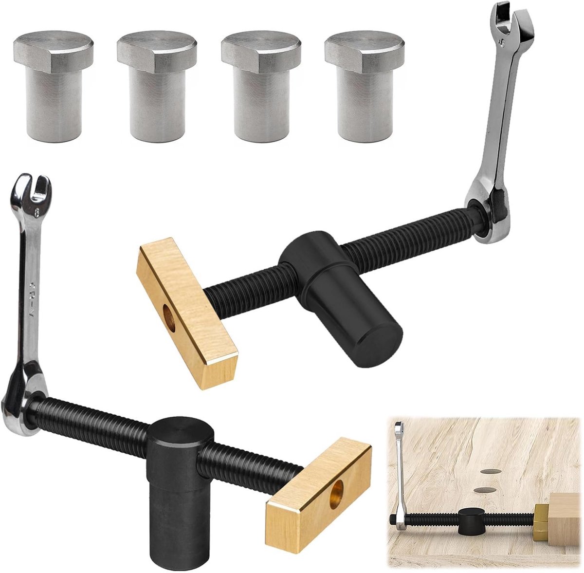 Omgoods - Set van 2 Werkbank Klemaccessoires met 4 Positioneringselementen