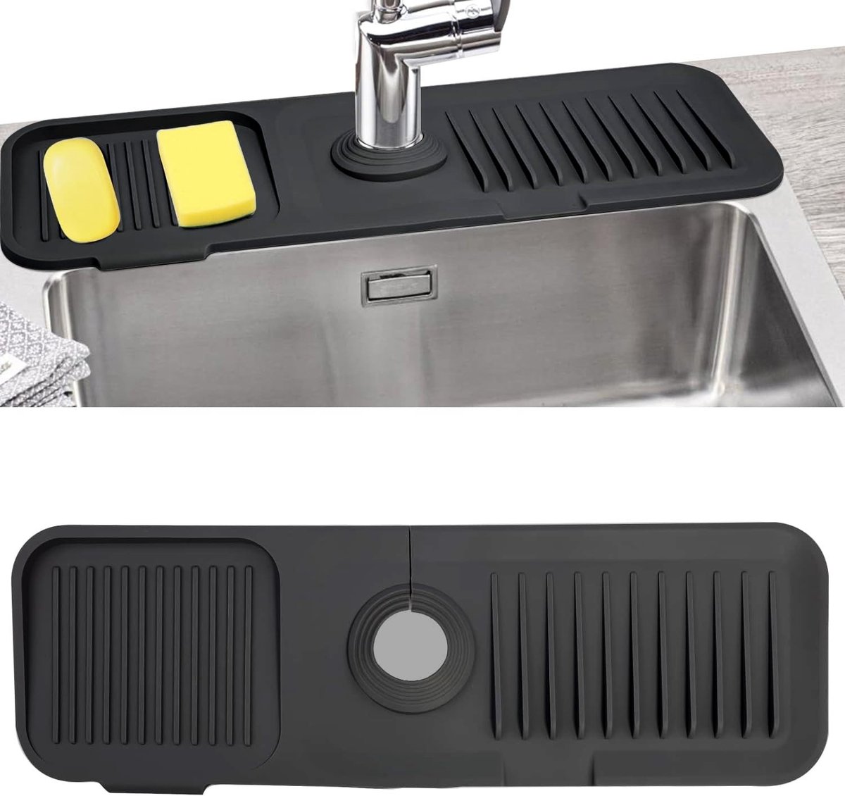 Omgoods - Silicone Spoelmat voor Keuken en Badkamer (Zwart)