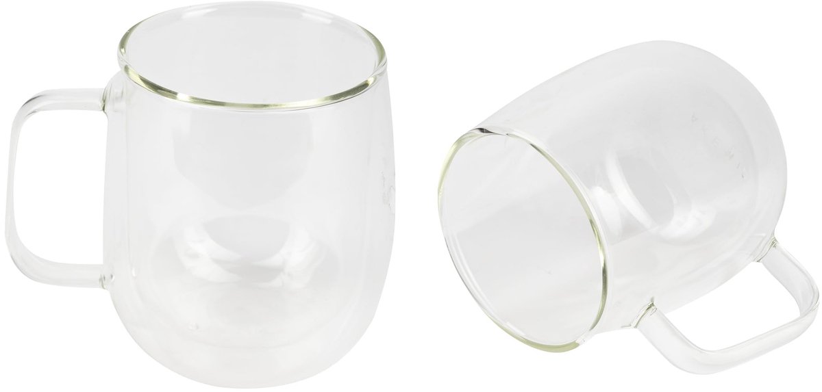 Omgoods - Set van 2 Dubbelwandige Glazen 400 ml voor Koffie en Thee