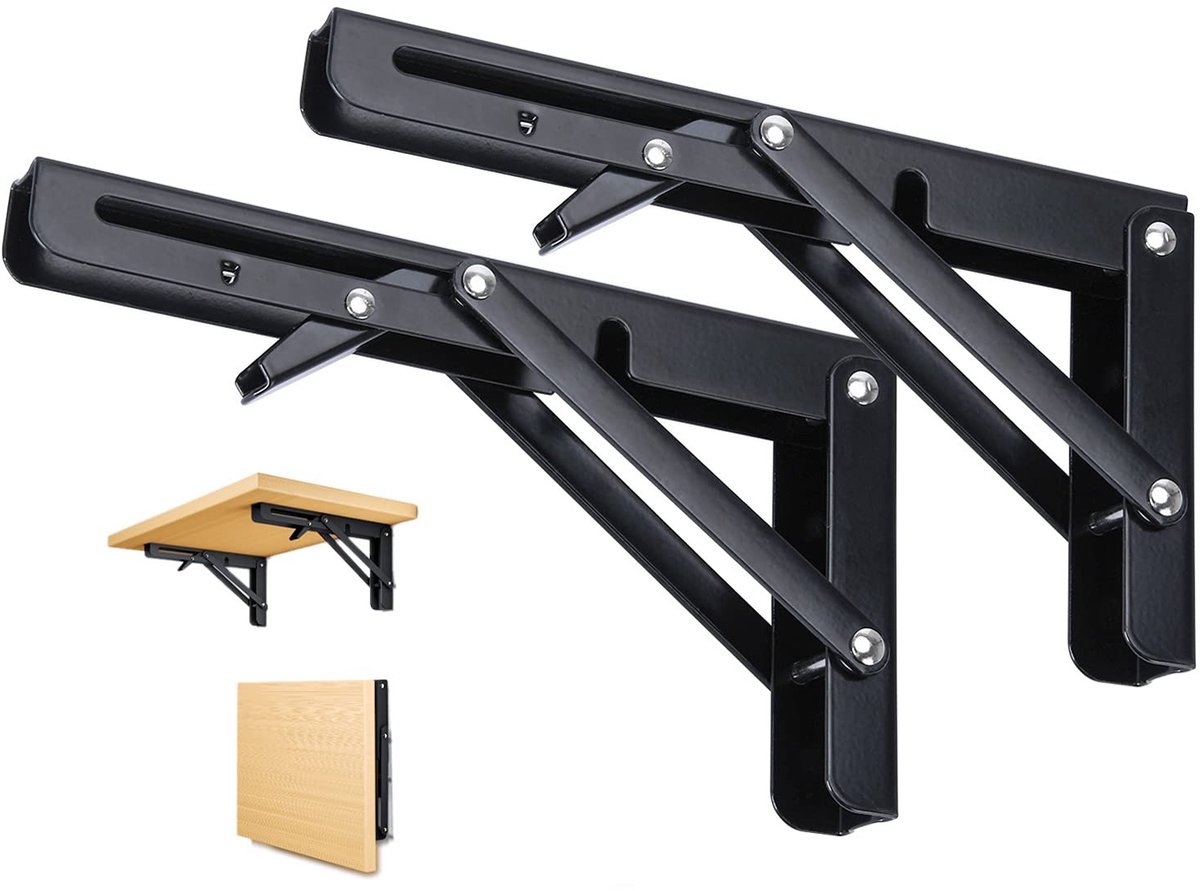 Omgoods - Vouwbare Steunbeugels voor Planken, Set van 2