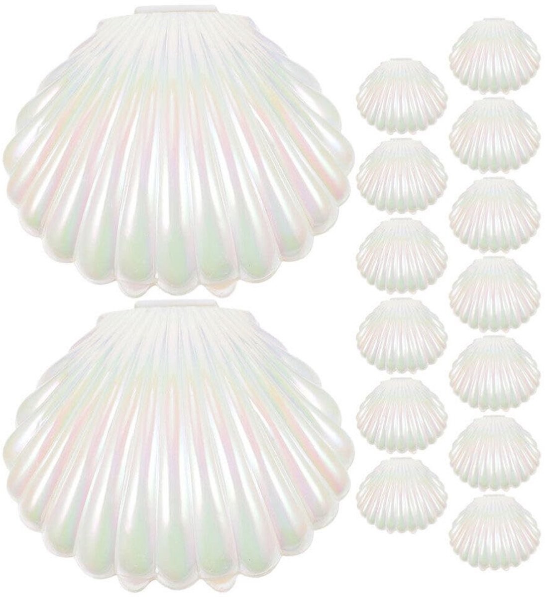 Omgoods- Snoepdozen 15 Stuks - Robuuste Plastic Schelpen - Feestdozen - Trouwen - Verjaardagsfeest - Decoratie - Cadeauboxen
