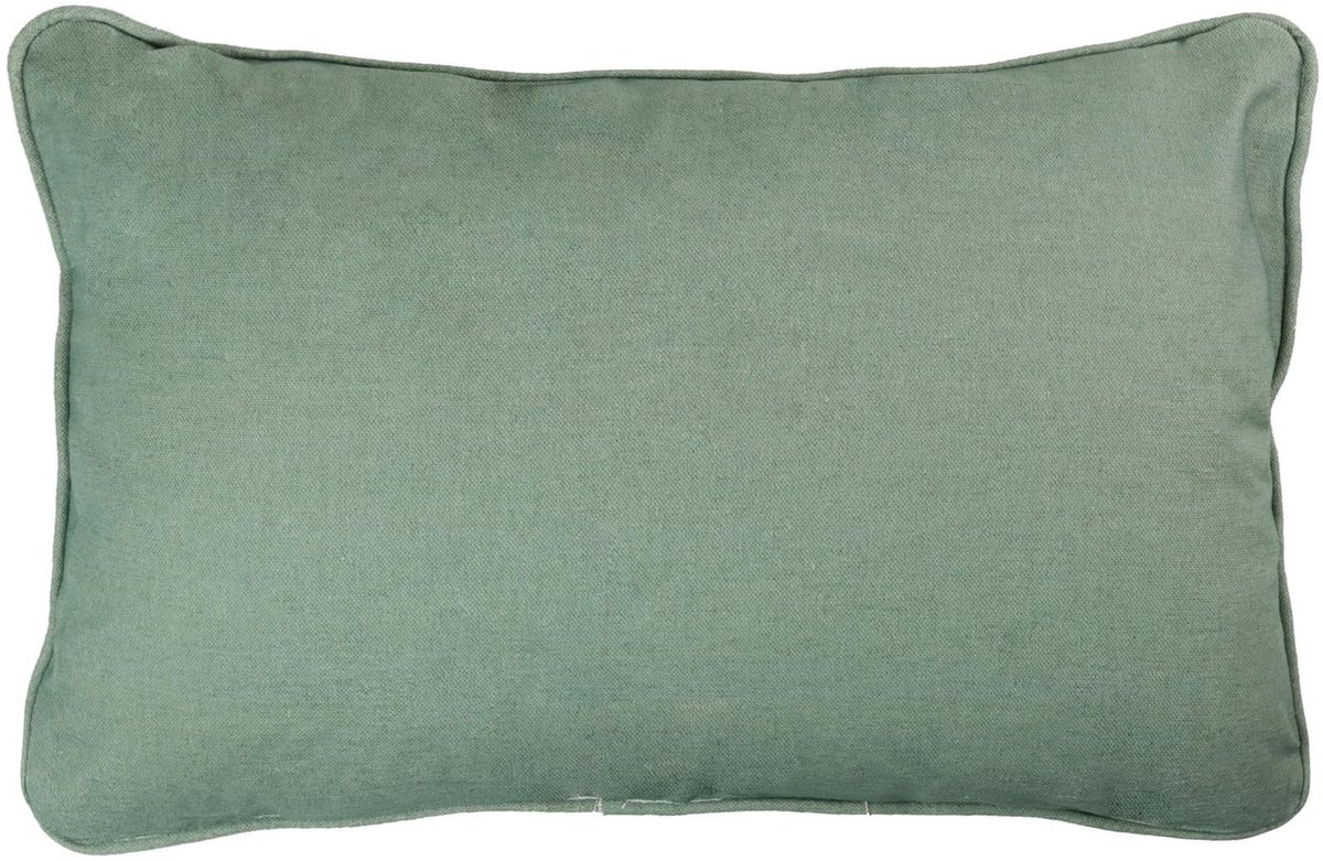Omgoods - Decoratief Linnen Kussen Groen 45 x 30 cm - Met Rits en Wasbaar