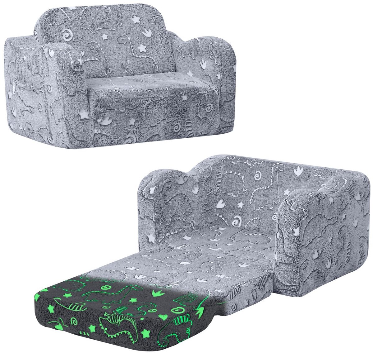 Omgoods - Opvouwbare Kindersofa - Zacht en Comfortabel voor Jongens en Meisjes