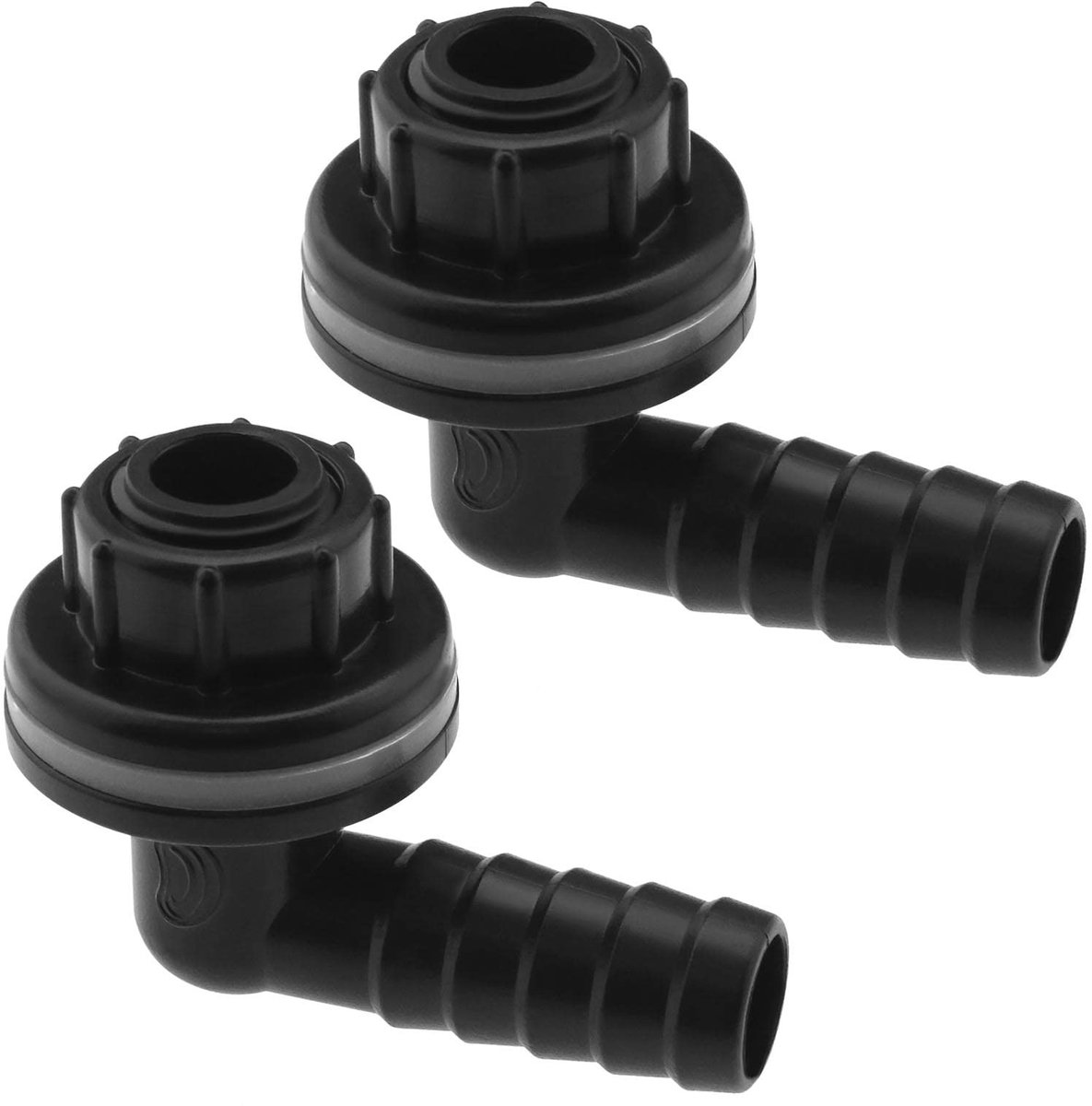 Omgoods- Water Tank Connector 2 Stuks - Waterdichte Slangfitting - Kunststof Aansluitingen - Tuinaccessoires - Veilig en Gemakkelijk te Installeren - Buitendraad 14mm, Binnendiameter 10mm