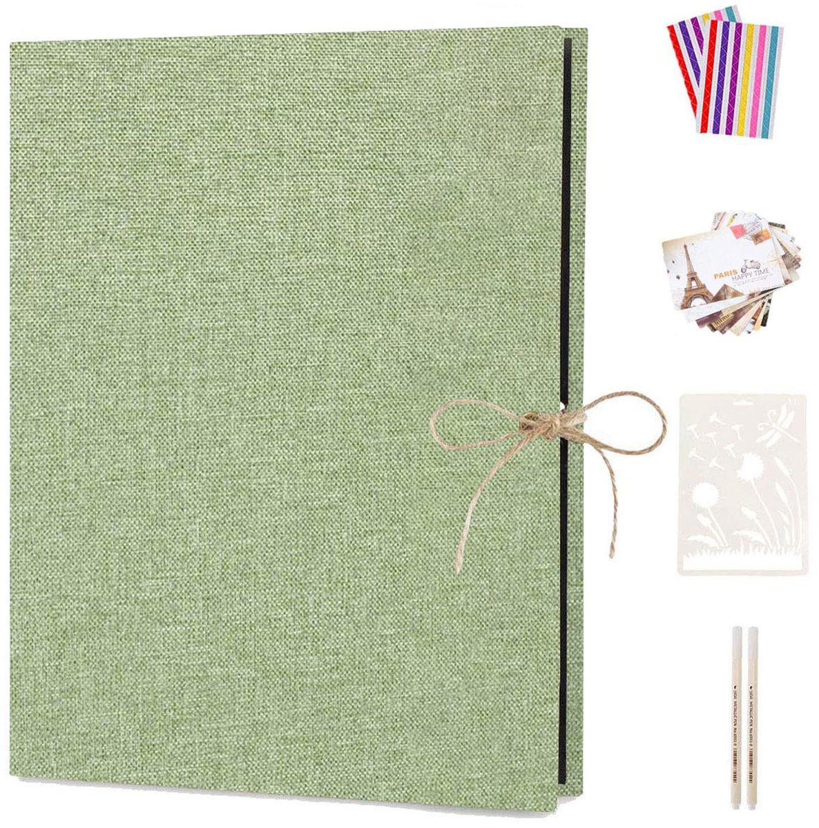Omgoods - DIY Fotoalbum met 60 Zwarte Pagina's en Linnen Kaft