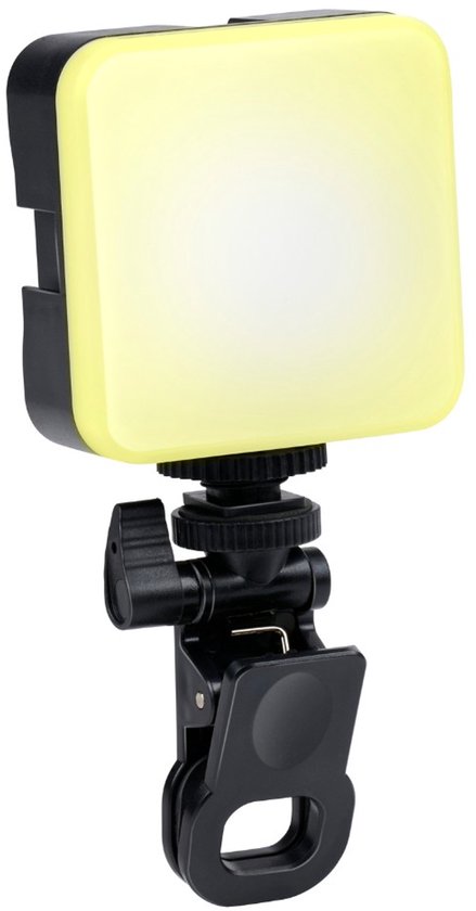 Grundig Clip‑on Selfie Lamp – 100 LED – 3 Lichtmodi – USB‑C Aansluiting – Verstelbare Clip – Compact Ontwerp