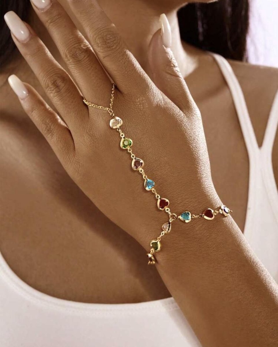 Handsieraad - handketting - statement armband - all Around Bracelet - mystic armband - gecombineerde armband - bracelets - armband - armband dames - ketting