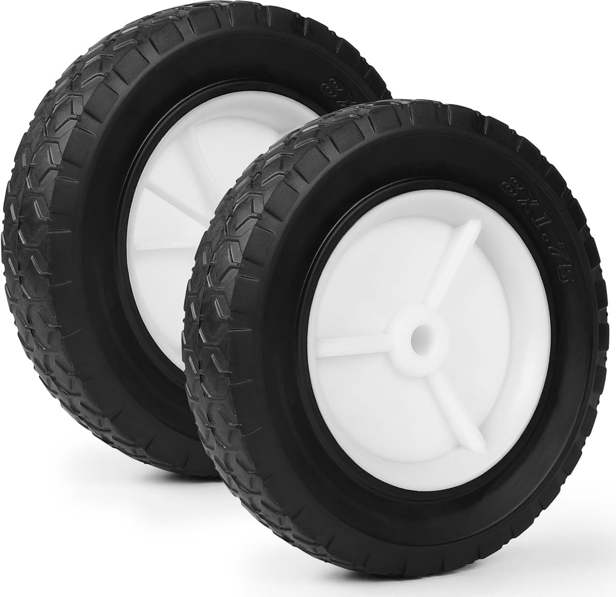 Wielen, 8 inch grasmaaierwiel wagen aandrijfwiel, rubberen loopwiel vervangingswiel asgat diameter 12,7 mm draagvermogen 100 kg voor grill bolderkar, gazontractor
