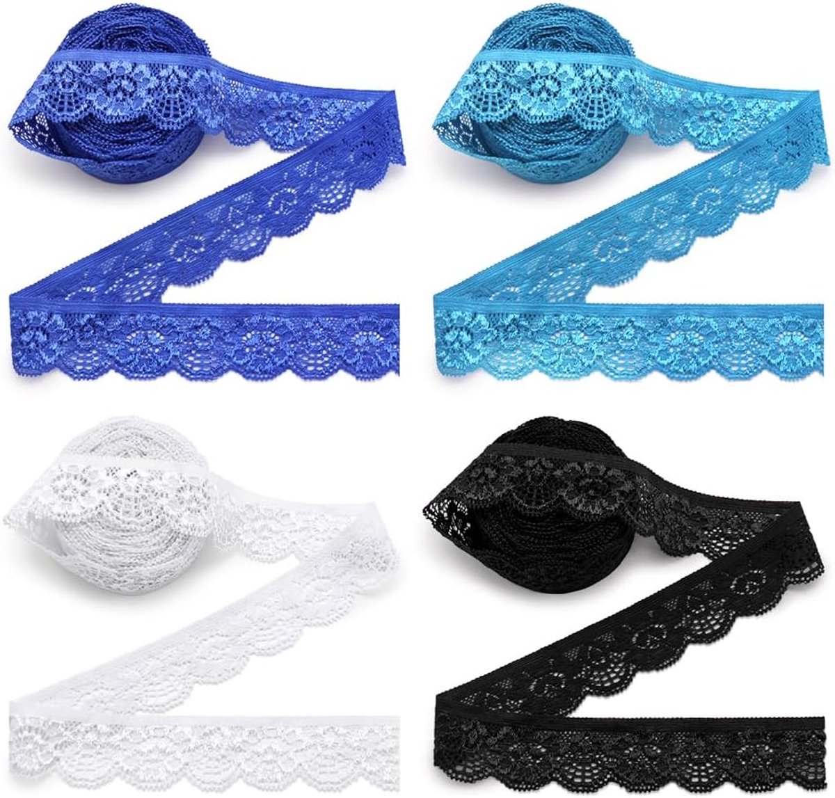 kant decoratief lint kant sierlint kanten stof voor het naaien van ambachtelijke feesten decor kleding, mix kleur C3, 4 x 5 yards