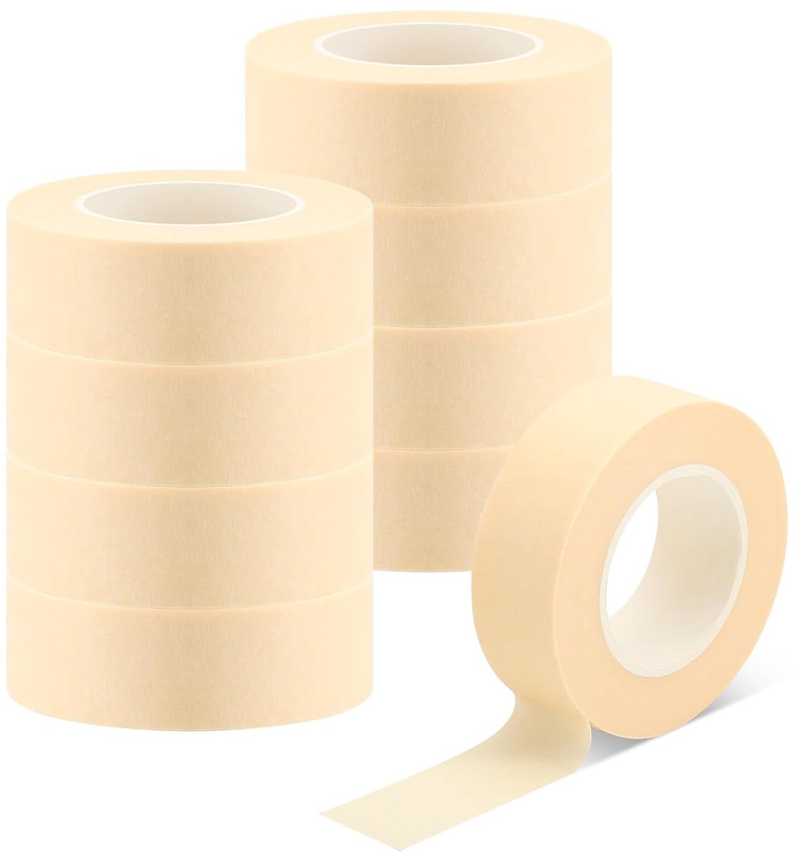 9 rollen beige afplakband, 22mmx20m plakband schilder, 80℃ hittebestendigheid crepeband schilderstape, veelzijdig crepe plakband voor sculptuur schilderen maskering DIY handwerk