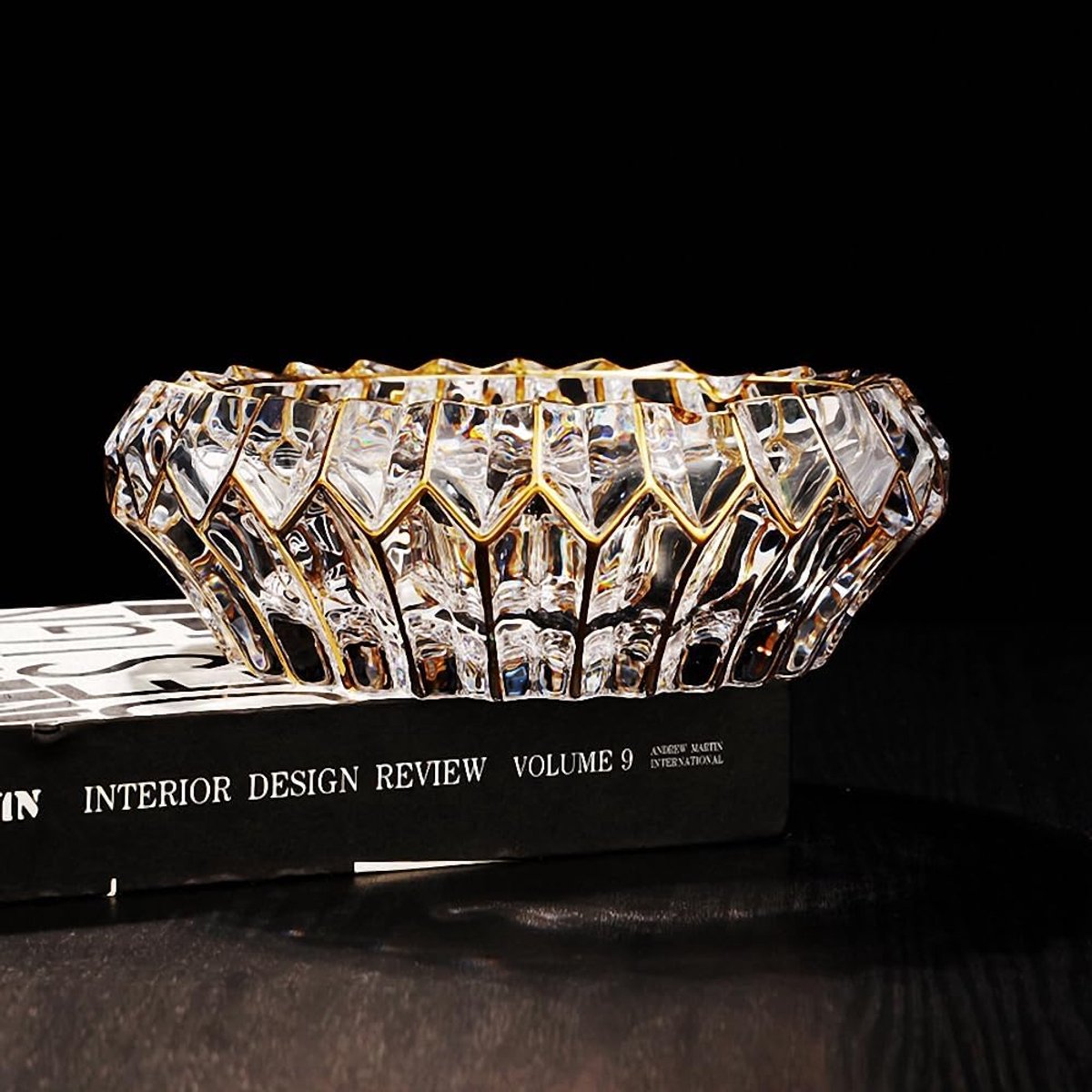 gouden kristallen decoratieve kom voor keuken en binnen, thuiskantoor tafelblad mooie decoratie ambacht-5,5 inch.