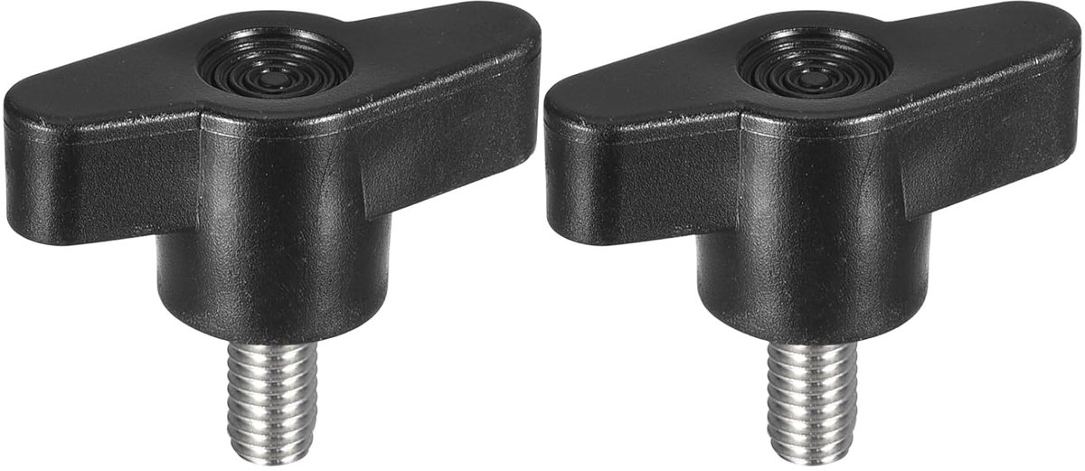 2 stuks draaiknop met schroef, M6 x 12 mm, van roestvrij staal 304