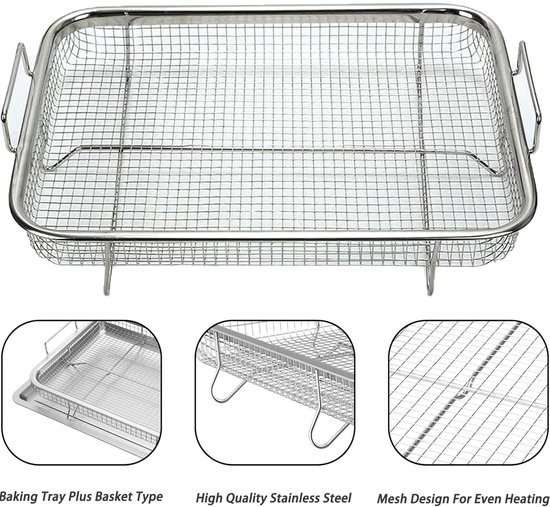 knappermand, niet-stick knapperige ovenmanden, grillmand oven — afbeelding 2