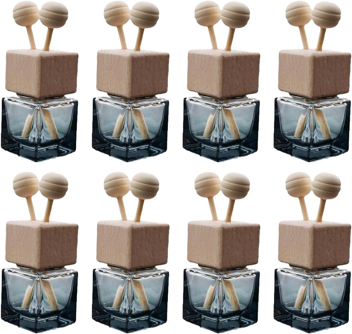 8 Stuks Lege Parfumflacons van 8ml met Clip voor Auto, Ideaal voor Essentiële Olie en Luchtverfrisser, Decoratieve Aromatherapie Flesjes
