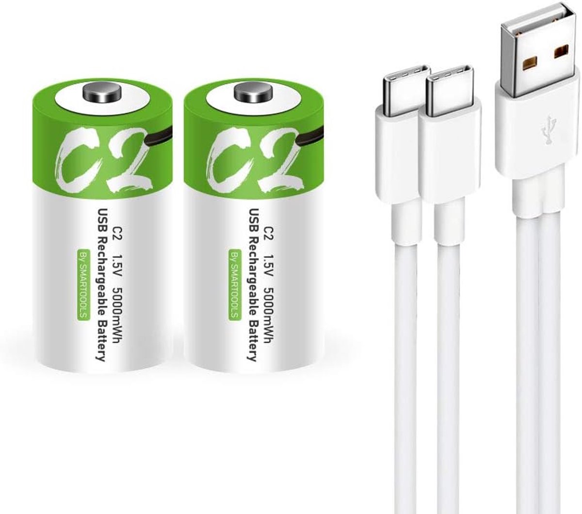 Oplaadbare C Batterijen 1.5V - Lithium-Ion 5000mWh - Type-C Snelladen - Herbruikbaar en milieuvriendelijk - ShopVlot