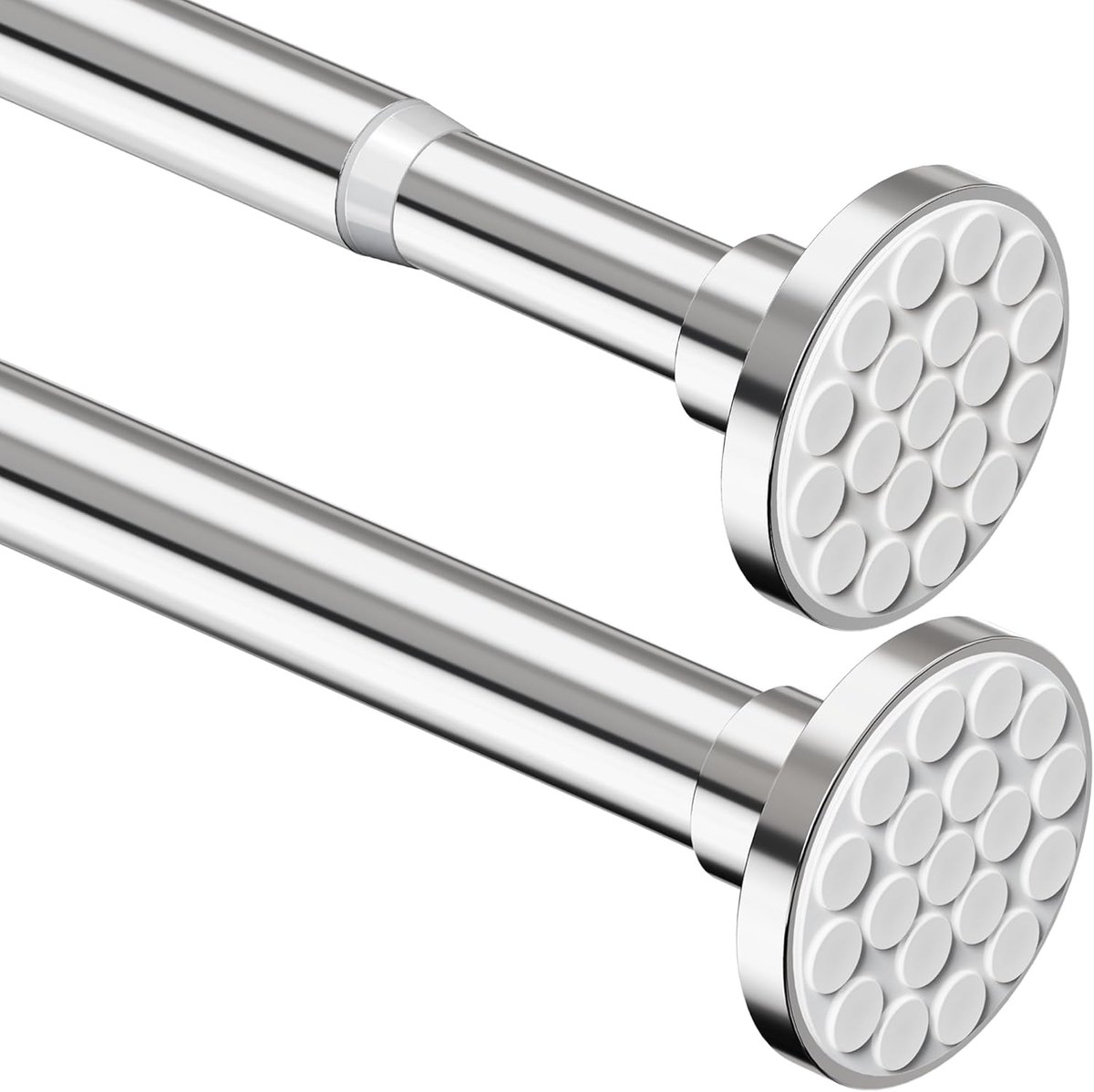 300 cm lang, zonder boren, uittrekbare telescoopstang, douchegordijnstang voor badkamer, slaapkamer, zilver, 85-270 cm, doorsnede 32 mm