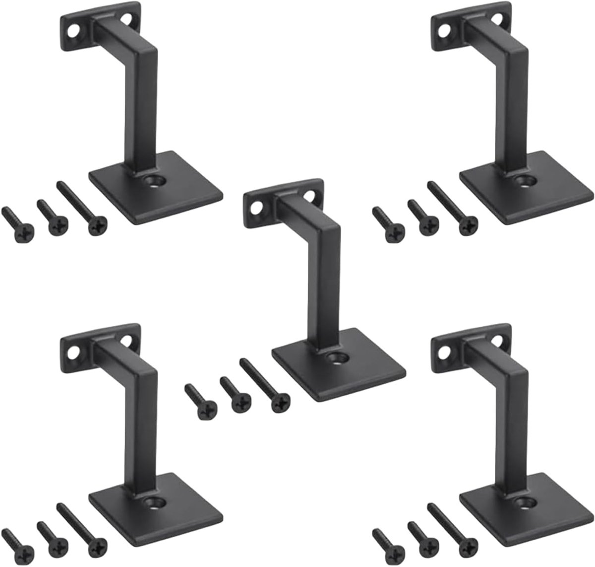 5 stuks, leuningdragers voor hout, zwart, wandhouder voor