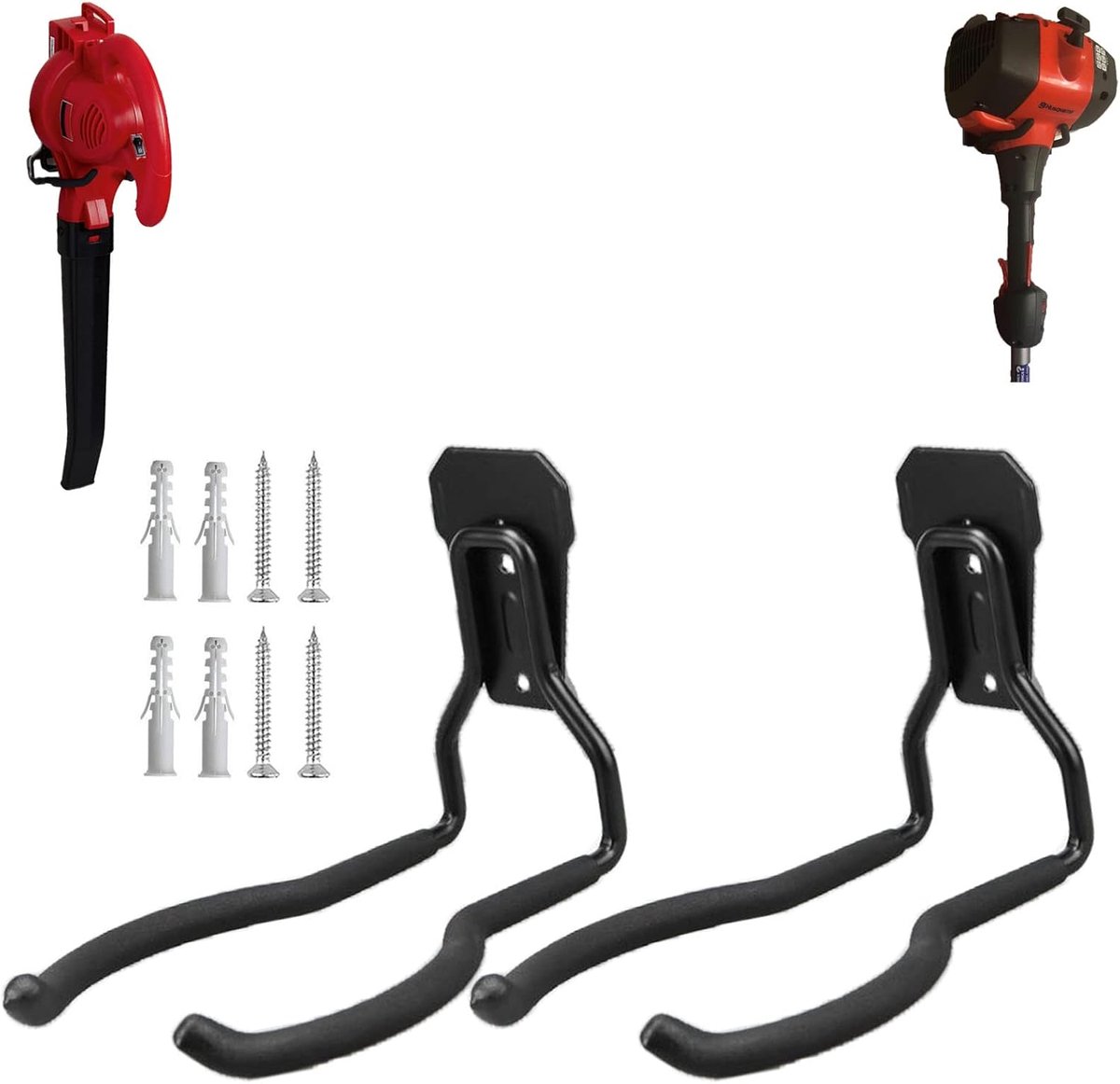 Hanger, String Trimmer Hanger, Onkruid Eater Rack, Garage Muur Haken, Power Tool Houder voor Garage Muur, Utility Haken voor Garage Tool Organisatoren en Opslag 2 stuks
