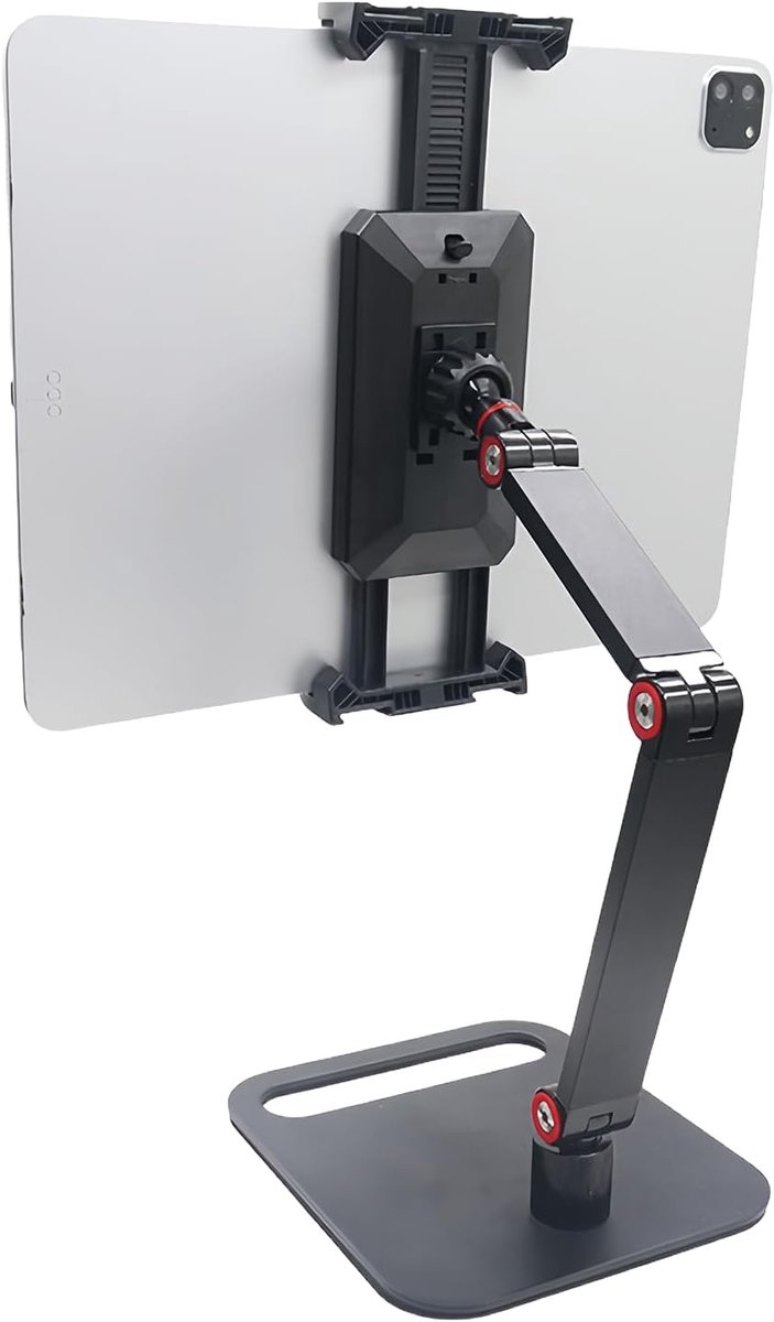 Monitorhouder, tablethouder voor 6-17,3 inch schermen, 360° verstelbare tafelhouder, in hoogte verstelbaar, standaard, draagbaar, tablethouder voor tablets en mobiele telefoons, draaibaar