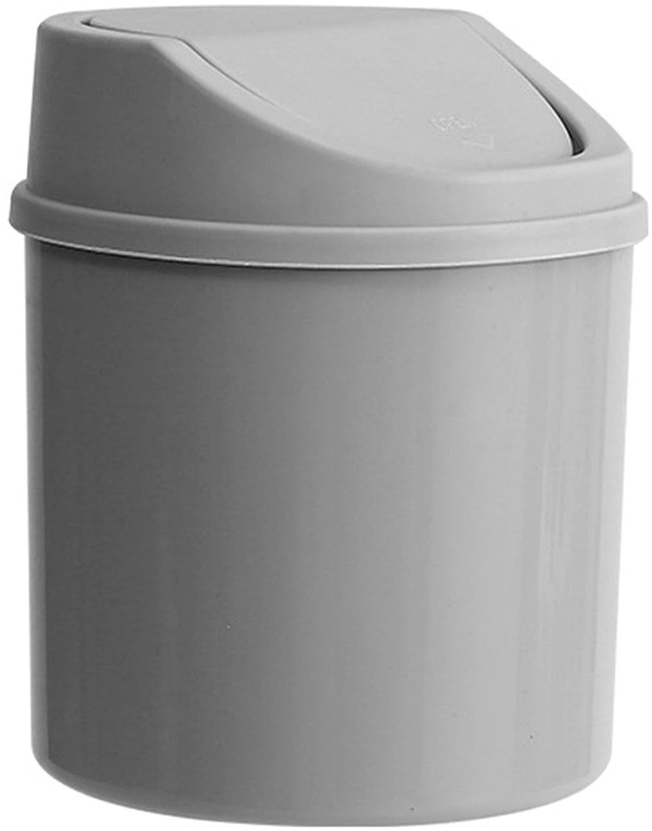 Tafelblad prullenbak - Kleine vuilnisbak - Werkblad opruimen - Handige flip-cover - 2800 ml - Grijs