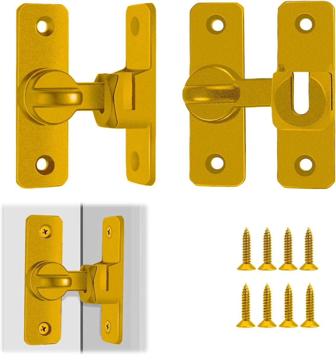 2 Stuks Aluminium Deurslot, 90/180 Graden Universele Schuifdeur