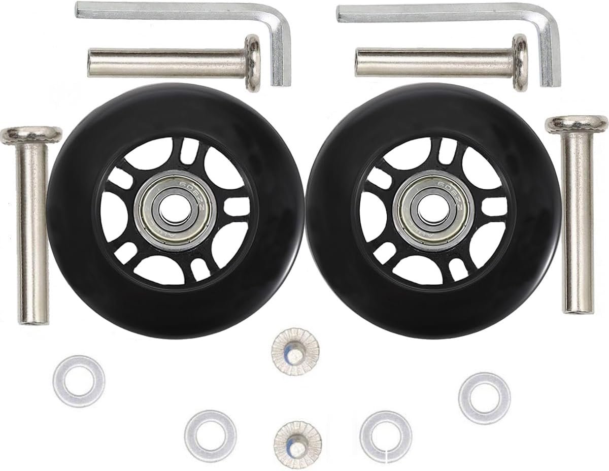 Reservewielen voor koffers, 40/43/45/50/54/60/64/68/70/75/78/80/87/90 mm, 8 mm, middenlagers, ID, rubberen wielen, 1 paar stille bagagekoffer, reservewielen, 75 mm., 75*24*8mm