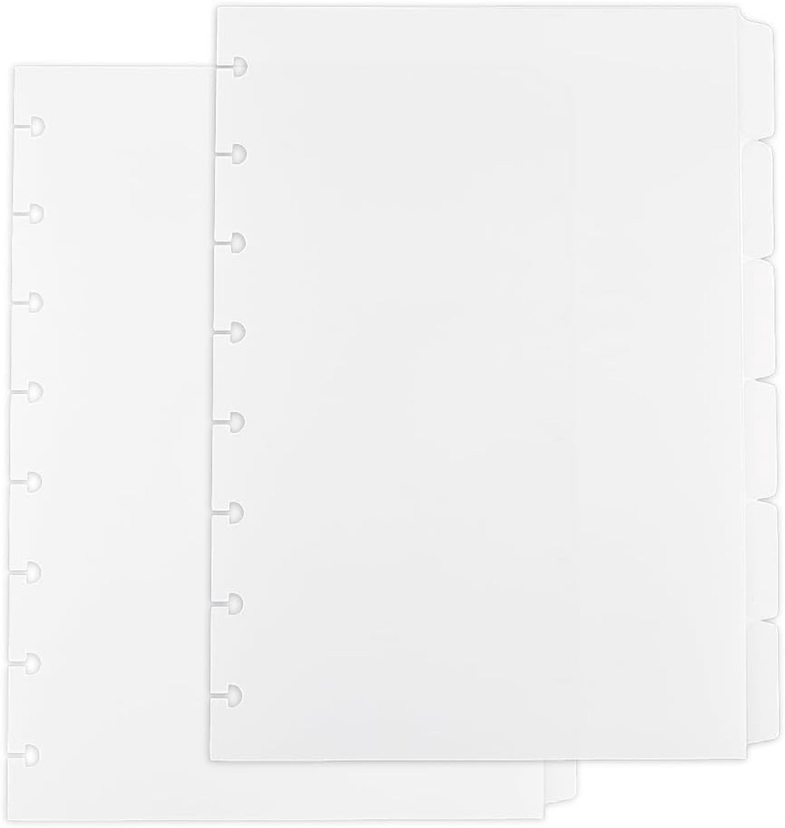 12 blad 8 tabbladen met labels A5 6 tabbladen A5 tabblad met schijf Wit met 6 labels Plastic planner indexpagina's met schijf 21,1 x 15,7 cm'