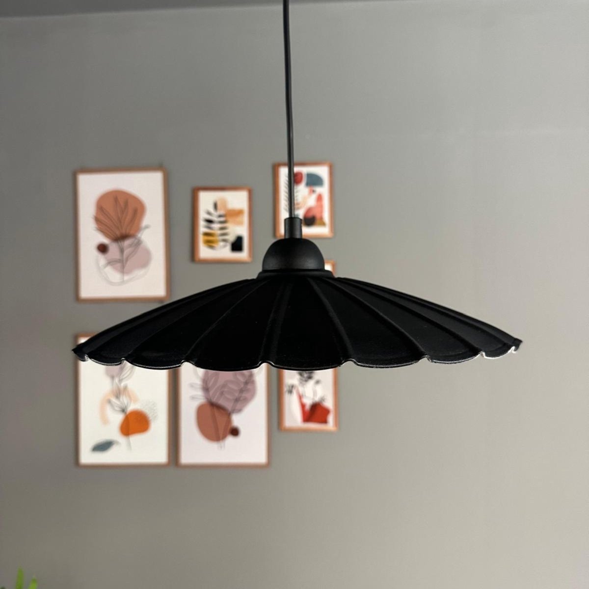 Bamyum Risso hanglamp, industriële Modern stijl, Ø34 cm, zwart metalen lamp