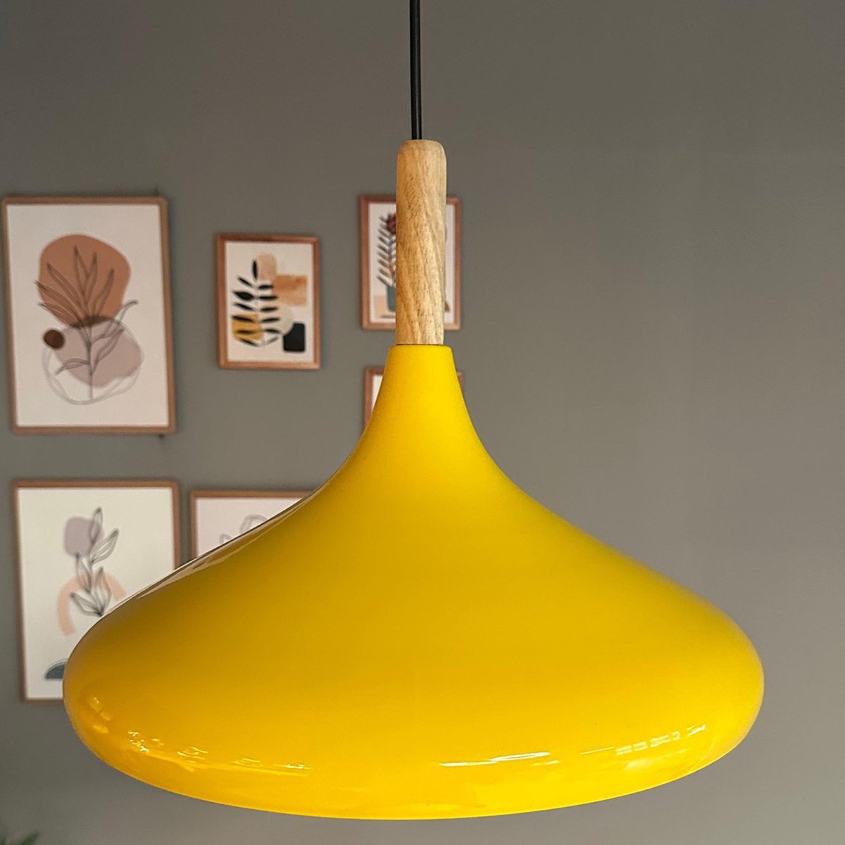 Bamyum Champion hanglamp, industriële Modern stijl, Ø35 cm, lichtgeel metalen lamp