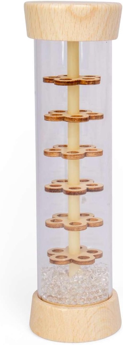 Houten Regenmaker - Regenstok Kinderen - Sensorisch Spel - Waterval Kralen Geluid - 58 x 192 x 58 mm