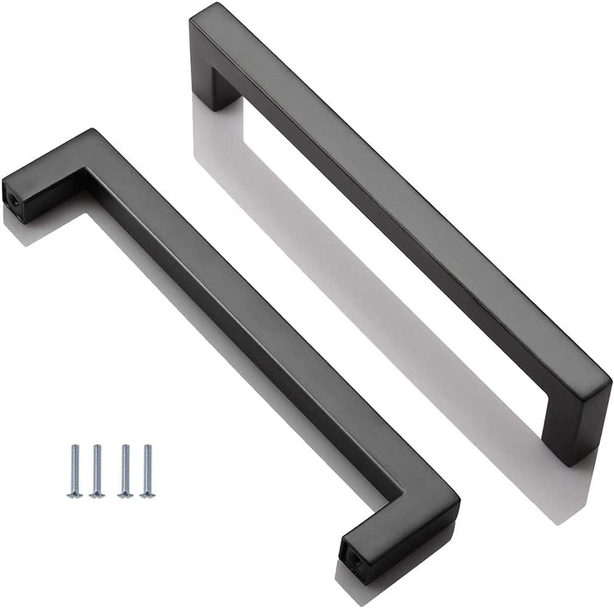 Set van 2 zwarte roestvrijstalen handgrepen voor keukenkasten en meubels - 160 mm afstand met schroeven, ideaal voor modern interieur en renovatie