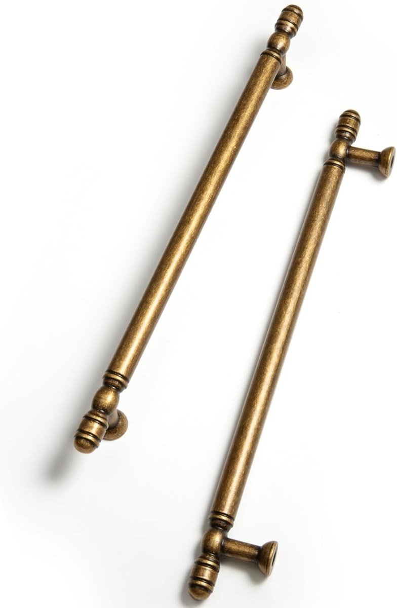 Antieke messing kasttrekken - Vintage ladehandgrepen voor keukens en badkamers, 192 mm gatcentra, klassieke stijl, set van 5