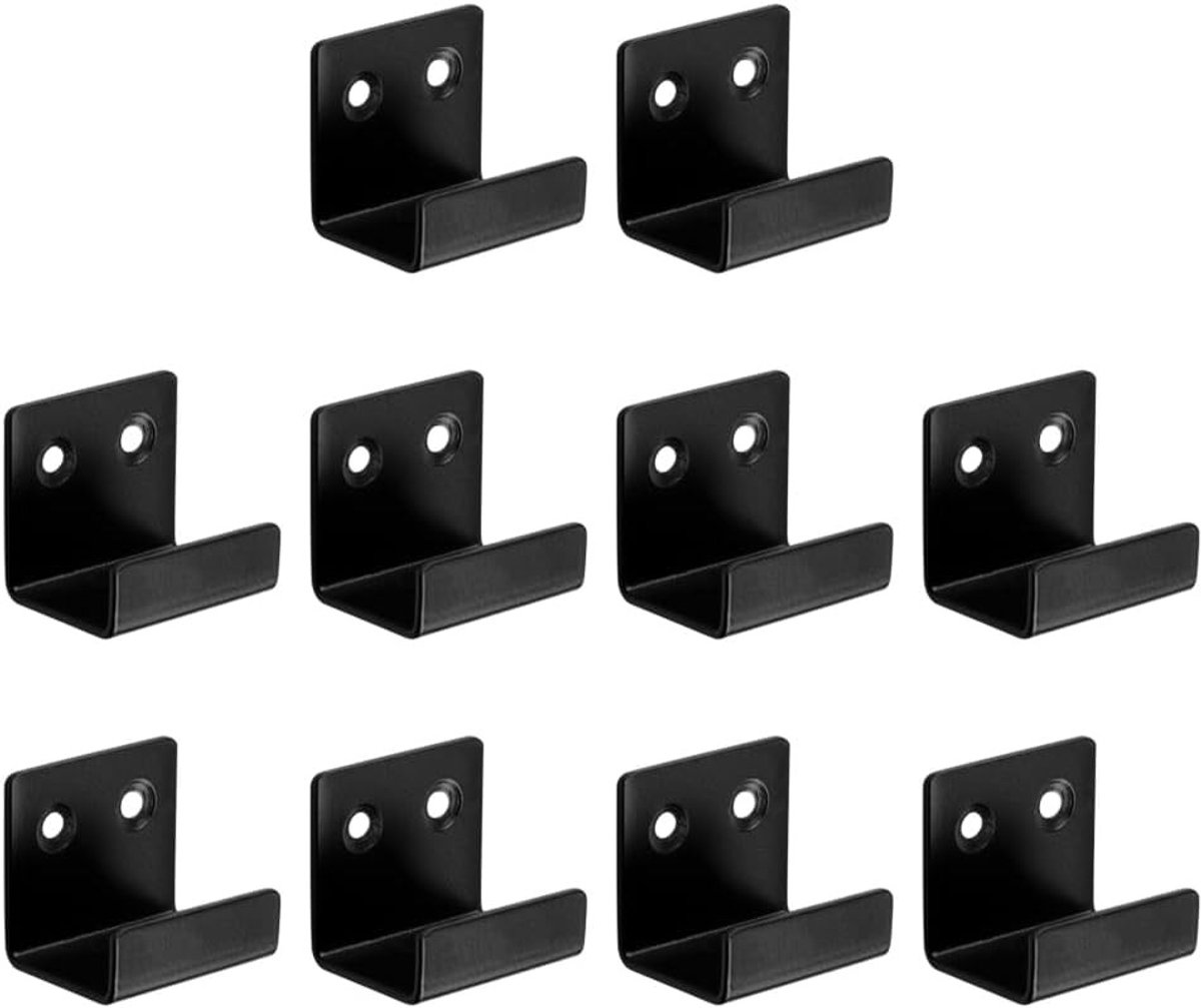 Set van 10 Wandhaken voor Keramische Tegels - RVS U-beugels voor Spiegels, Foto's en Glas (30mm, Zwart)