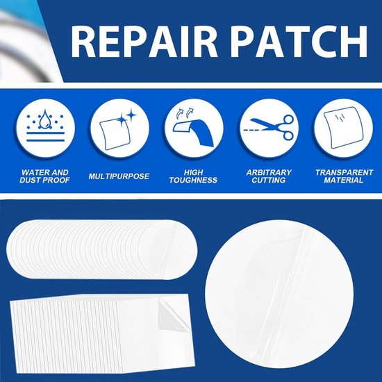 Zwembad Reparatie Patches - Zelfklevende Stickers - Opblaasbare Artikelen Repareren - Hoge Spanning TPU Materiaal - 30 stuks - Transparant — afbeelding 2