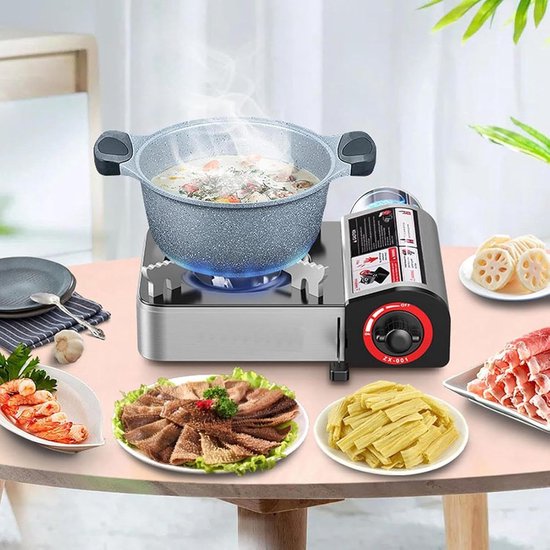 Kampeer Kookstel - Draagbare Keuken - Buiten Koken - Geavanceerde Warmteregulering - 26 x 19 x 8 cm - Zwart — afbeelding 4