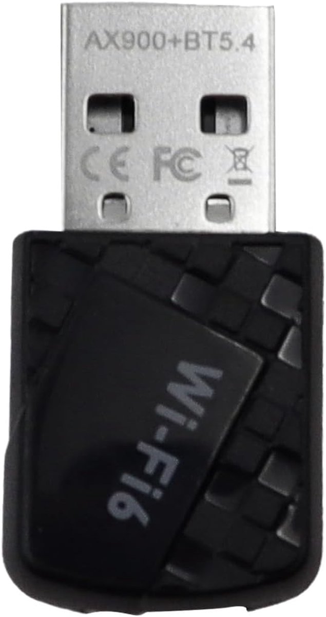 SnelShoppen - 2-in-1 USB Wi-Fi 6 Bluetooth 5.4 Adapter voor PC - 900Mbps Dual Band 2.4GHz 5GHz - Upgrade voor Windows 11 10 7