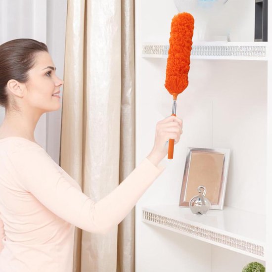 Telescopic Duster - Dust Cleaner - Microfibre Duster Extendable - Long Handle Stainless Steel Ceiling Fan - | Washable Dusting Tool - Bendable Cobweb For Home & Car, Furniture — afbeelding 2